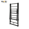 YF7128 Folding Laundry Dry Rack with Adjustable Supporting Bar Space-Saving Free-Standing Airer with Height-Adjustable Gullwings Indoor Outdoor Use