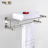 YF210910004 Bathroom Lavatory Towel Rack with Two Towel Bars,24-Inch Towel Holder with Shelf