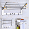 YF210910011 Polished Chrome Towel Racks, Bathroom Towel Shelf with Foldable Towel Bar Holder And Towel Hooks,