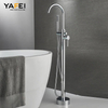 YF230600001 Bathroom Accessories Freestanding Waterfall Bathtub Faucet Chrome Floor Mount Brass Single Handle Bathroom bathtub Faucets