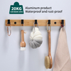 YF9155 Wall Mounted Coat Rack Bamboo Wall Coat Rack Hooks Coat Hat Hanger Hooks