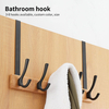 YF9318 Over Door Hanger Holder for Coat Robe Hat Clothe Towels Hanging Bathroom Organizer Towel Rack Bamboo Coat Rack with 5 Metal Hooks