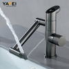 YF200230004 Spout Sink Faucet Hot Cold Water Single Handle Ceramic Rovate Digital display Brass Mixer Basin Faucet