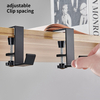 YF9556 Metal Stand Desk Adjustable Bracket Hooks U Shaped Shelf Supports Black White Desk Metal Holders