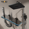 YF230530001 Intelligent LED Display Thermostatic Shower Set Piano Keys Bath Faucet System Soft Rainfall
