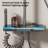 YF230530012 1 Exposed Shower System with Tub Spout, Matte Black Exposed Pipe Shower Faucet with 3 Functions Brass Shower Valve