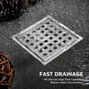 YF42001 Odor-Proof Floor Drain Bathroom Tile Insert Shower Drainer with Removable Strainer Cover, 4-inch Square Anti-Clogging for Kitchen Balcony Garage