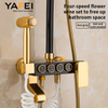 YF230530036 Space Aluminum Black Gold Single Hot Cold Shower Set Faucet Bidet Rain Shower Head for Hotels Ceramic