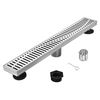 YF41108 Linear Shower Drain with Quadrato Pattern Grate Bathroom Professional 304 Stainless Steel Shower Floor Drain