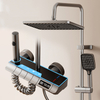 YF230530026 Digital Display Gun Ash New LED Display Piano Key Rainfall Bath Shower Faucet Set