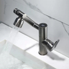 Rotatable Bathroom Faucets with Temperature Display 3 Water Outlet Modes Single Hole Faucet for Bathroom Sink 