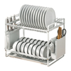 2 Tier Over The Sink Kitchen Large Capacity Dish Rack Drainer Dishes Drying Rack Double Kitchen Storage Shelf