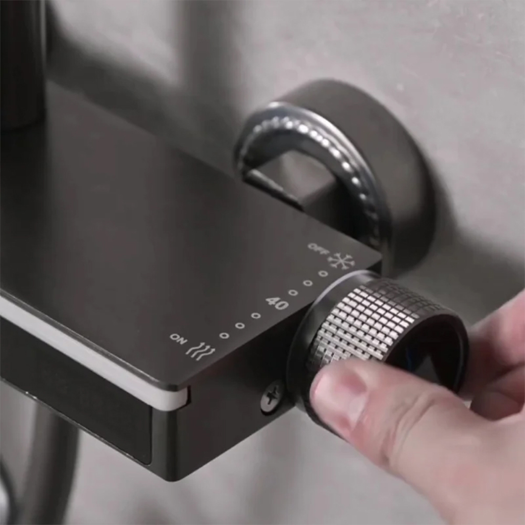 Solid Brass Modern Glass Gray Shower Faucet