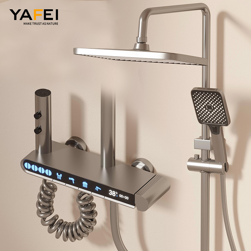 4-Function Thermostatic LED Shower Head Set
