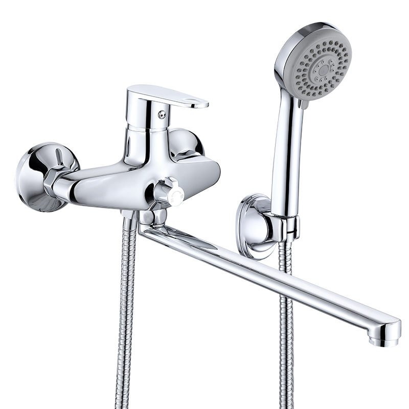 YF200550001 Bathroom Accessories Brass Shower Faucet Set Long Neck Shower Mixer Tap with Hand Held Shower Head