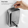 YF65108 Commercial Wall-Mounted Soap Dispenser Stainless Steel Large Capacity for Hand Soap Anti-Rust Design for Bathrooms Hotels Restaurants Or Home Use 