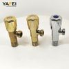 YF230400001 Durable copper core plastic hand wheel angle valve 1/2'' Shut off water stainless brushed angle stop valve for toilet faucet