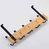 YF9312 Bamboo Over The Door Hooks 5 Hooks Door Hanger Sturdy Heavy Duty Coat Rack For Bag Coat Towel Hat Robes Scarves