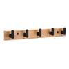 YF9159 Rustic Wall Coat Rack with 5 Hooks Bamboo Wooden Coat Hook Rack for Wall