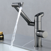 YF200230004 Spout Sink Faucet Hot Cold Water Single Handle Ceramic Rovate Digital display Brass Mixer Basin Faucet