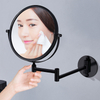 YF69123 Extendable Wall mounted makeup mirror Chrome frame Folding round hotel mount makeup mirror lighted Round bathroom mirror