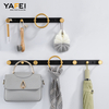 YF9125 Decorative Hanging Hooks Wall Mounted Hook Rail Coat Rack Black and Gold Robe hooks