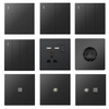 YF310100001-black Outlet Electrical UK Standard Push Button wall socket with 2 usb port black color