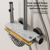 YF230530010 White Space Aluminum LED Thermostatic Shower Set, Water Powered Color Changing Rainfall and Handheld Shower Combo