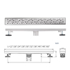 YF41112 Linear Shower Drain with Removable Wedge Wire Pattern Grate 304 Stainless Steel Rectangle Shower Floor Drain for Bathroom
