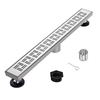 YF41115 Linear Shower Drain- with 2-in-1 Flat & Tile Insert Cover, 304 Stainless Steel Rectangle Shower Floor Drain