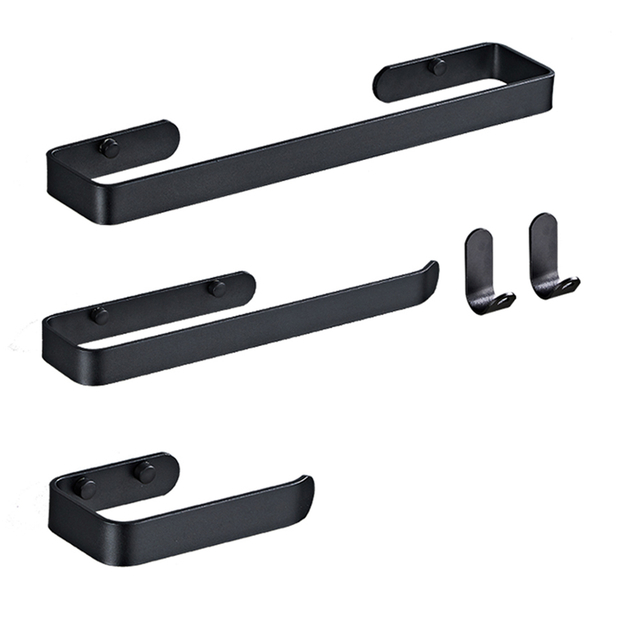 YF1301 Aluminum Hardware Accessories Set black Towel Rack Shelf bathroom products