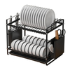 2 Tier Over The Sink Kitchen Large Capacity Dish Rack Drainer Dishes Drying Rack Double Kitchen Storage Shelf