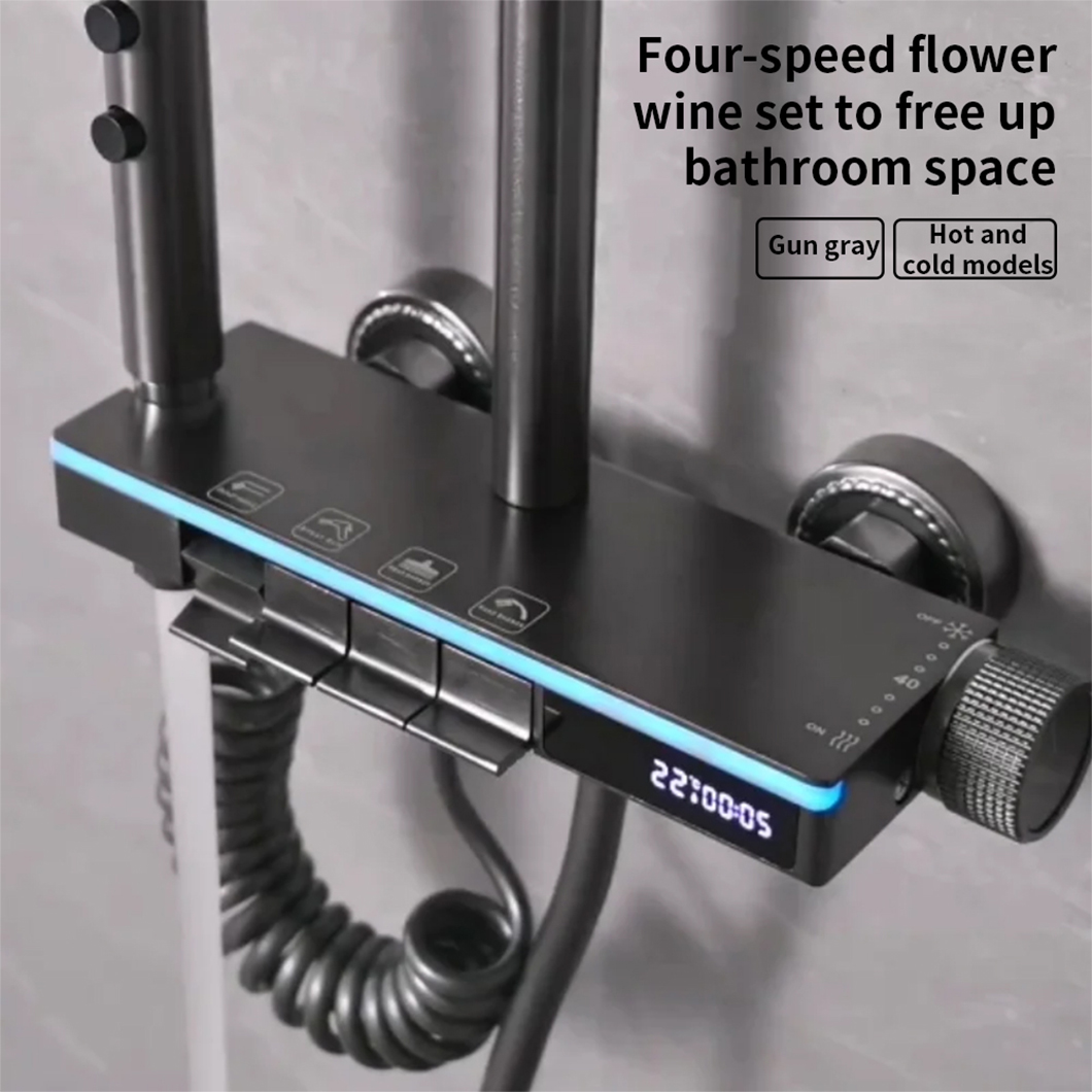 Solid Brass Modern Glass Gray Shower Faucet