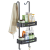 YF5328 Over The Door Shower Caddy Height-Adjustable Shower Basket Storage Rack Door Storage Shelf 