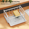 YF500100007 Dish Towel Storage Rack Multi-Purpose Metal Storage Holder Organizer Single-Tier Kitchen Dish Rack Sink Towel Sponge Drainer Standing Type