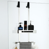 YF61124 Over The Door Shower Caddy Adjustable 2 Tier Bathroom Hanging Organizer Shelf Rustproof,Shower Basket with Soap Holder and Suction Cup