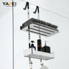 YF61126 Hanging Shower Caddy Over the Door with Soap Holder, No Drilling Adhesive Shower Organizer with Hooks