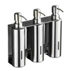 YF65102 Single/double/three Bottles Refillable Wall Mounted Hotel Bathroom Hand SS304 Stainless Steel Shampoo Liquid Soap Dispensers