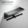 YF62105-2 Double Toilet Paper Holder with Shelf Double Roll Toilet Paper Holder Wall Mounted Stainless Steel for Bathroom 