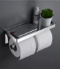 YF62105-2 Double Toilet Paper Holder with Shelf Double Roll Toilet Paper Holder Wall Mounted Stainless Steel for Bathroom 