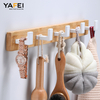 YF9155 Wall Mounted Coat Rack Bamboo Wall Coat Rack Hooks Coat Hat Hanger Hooks