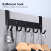 YF9323 Heavy Duty Black Coat Clothes Wall Mounted Stainless Steel Metal Over Door Hook Hanger