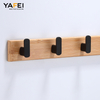 YF9159 Rustic Wall Coat Rack with 5 Hooks Bamboo Wooden Coat Hook Rack for Wall