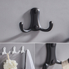 YF9507 Bathroom Hooks 2 in. Black Wall Mount Double Hooks for Hanging Robe, Towel, Hat, with Mounting Hardware