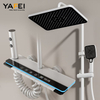YF230530001 Intelligent LED Display Thermostatic Shower Set Piano Keys Bath Faucet System Soft Rainfall