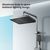 YF230530021 Digital Display Piano Keys Solid Aluminum Shower Set System with LED Ambient Light Shower Combo with Rainfall Shower Head Faucet