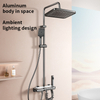 YF230530018 19 20 Four Function Piano Gun Grey Waterfall Shower Faucet Wall Mounted Shower Set