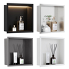 YF61119-1 Shower Niche with LED Light Matte Black No Tile Needed Wall Niche with 3000K Non-Dimmable LED Light