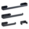 YF1305 No Punching Modern Bathroom Accessories Toilet Luxury Hardware 4 Pieces Bathroom Shower Accessories Set Black Towel Bar