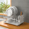 2 Tier Over The Sink Kitchen Large Capacity Dish Rack Drainer Dishes Drying Rack Double Kitchen Storage Shelf